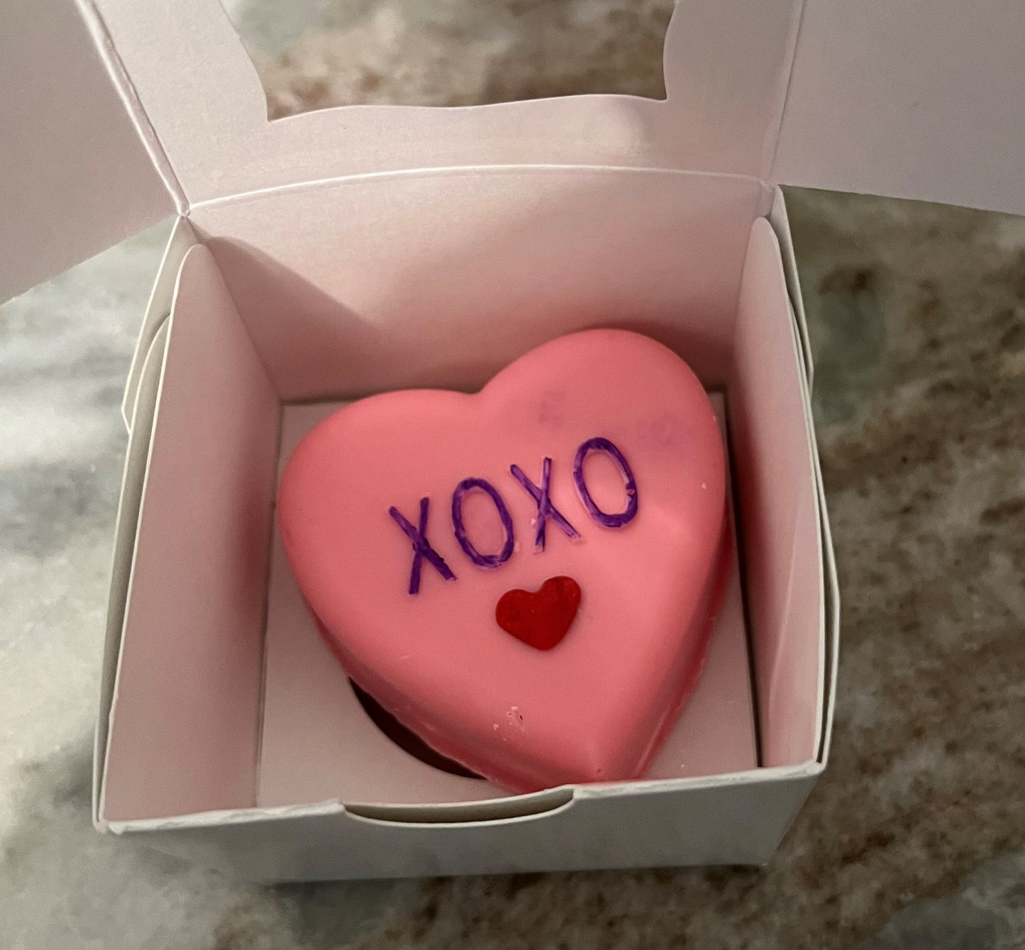 Strawberry filled -Pink Heart Shaped Cocca Bombs