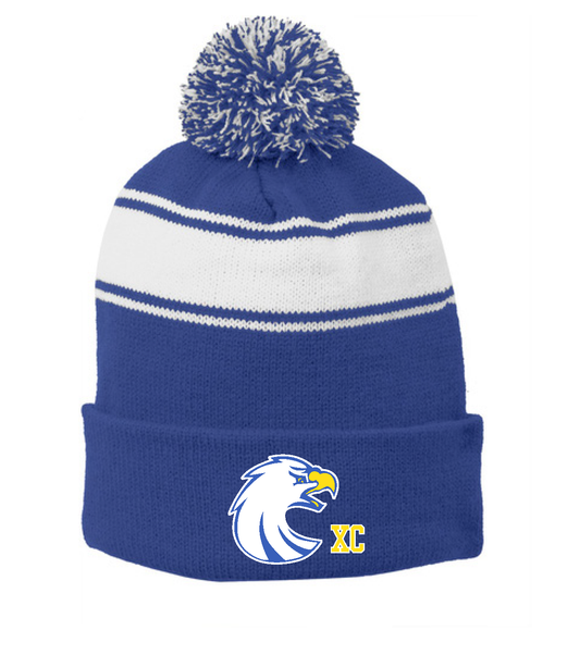 Sport-Tek® Stripe Pom Pom Beanie