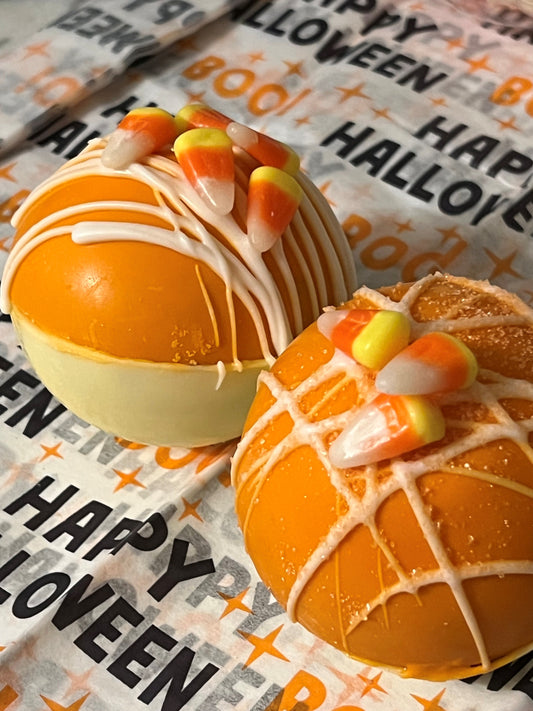 Halloween Candy Corn Chocolate Bombs
